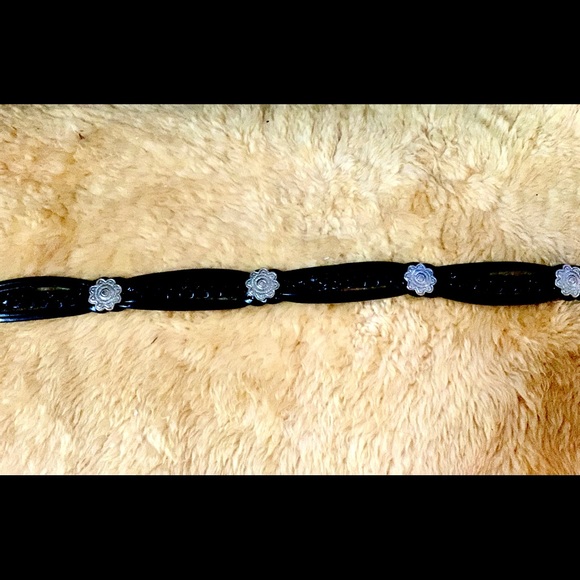 Capezio Accessories - Black Genuine Leather Capezio  Flower Conchos